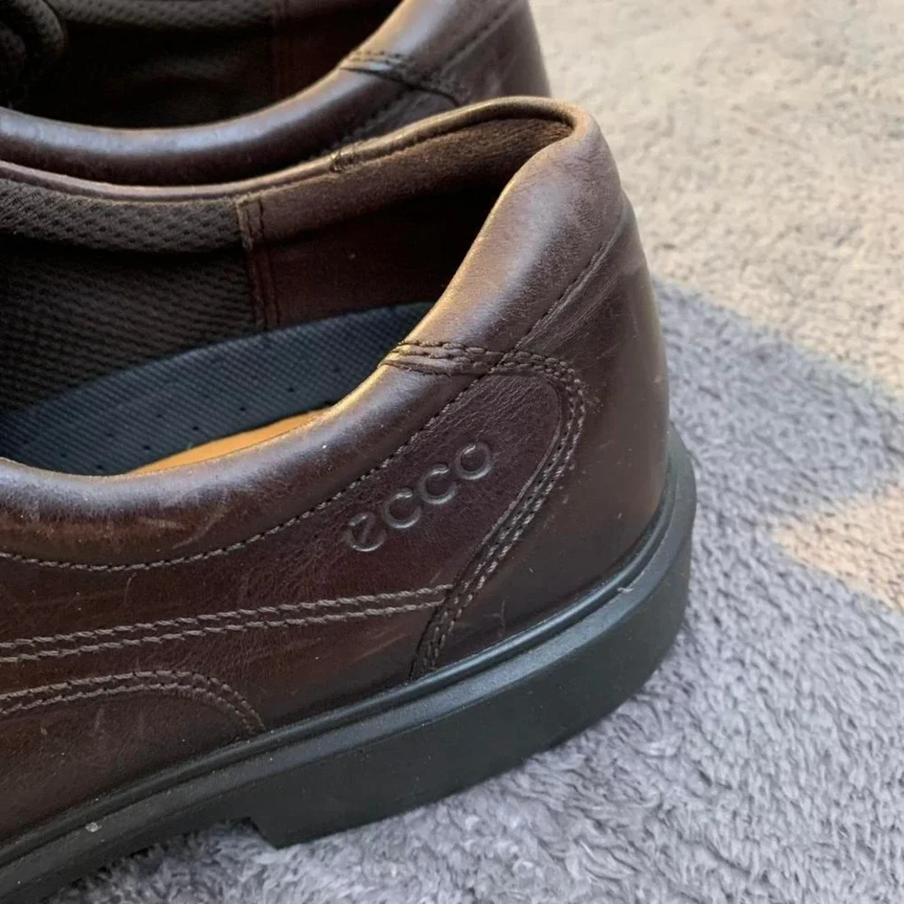 Ecco Square toe Brown Leather Lace Up Oxford‎ dress shoes